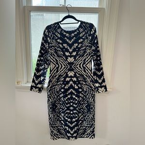 Maggy London print dress - navy and off white